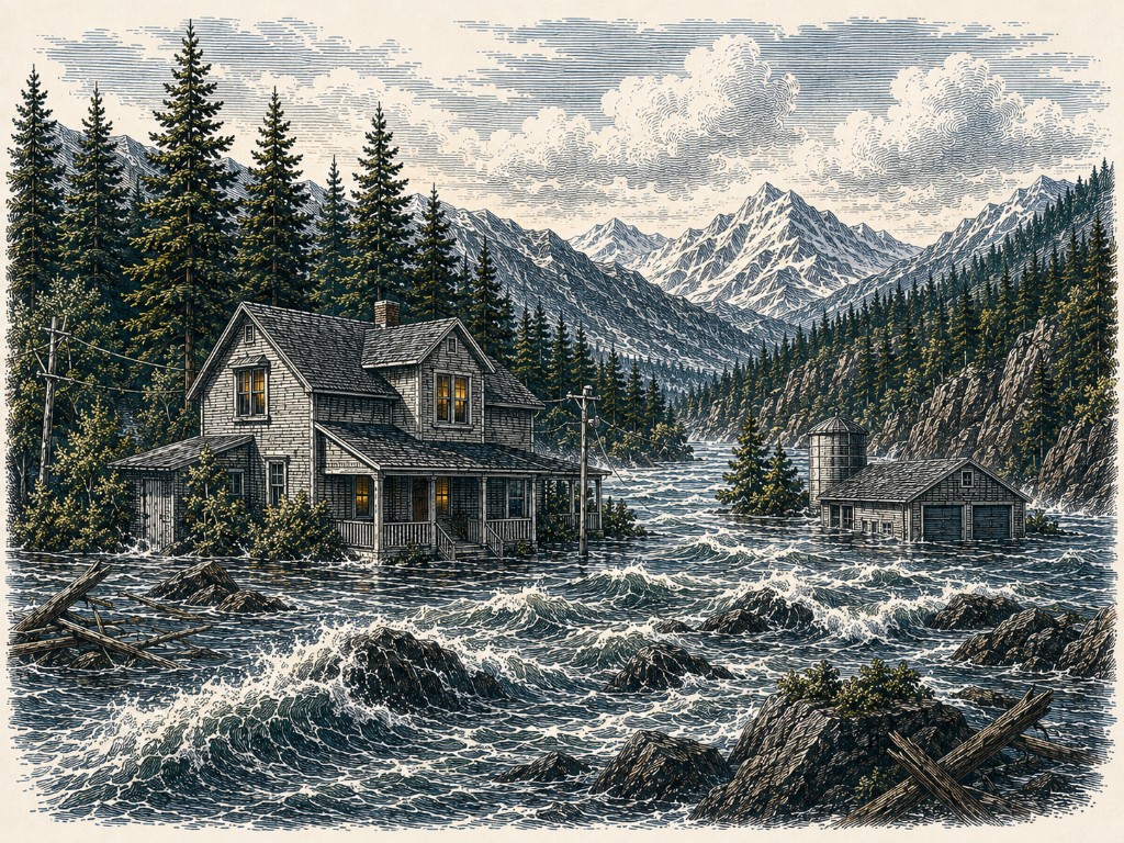 Flood — engraving